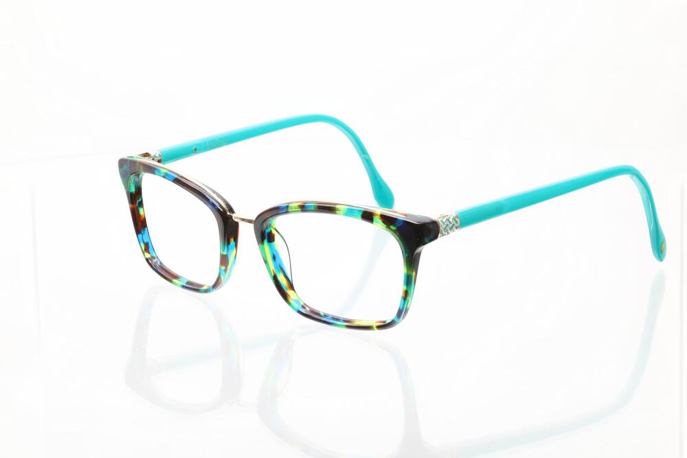 Lilly Pulitzer Bellmont AQ (Aqua) 51-18-135mm Eyeglasses FRAMES ONLY - GOOD